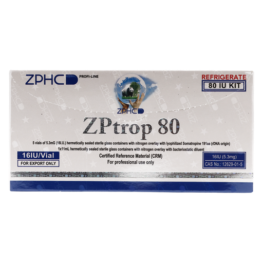 [0020045] ZPTROP 80 IU  - Somatropin -  16 IU / VIAL - 5 x 5.3 MG VIAL - ZPHC PHARMA