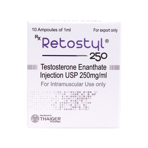 [0030016] Retostyl-250  - Testosterone Enanthate - 250 MG/ML - 10 X 1 ML AMPULE - Thaiger Pharma