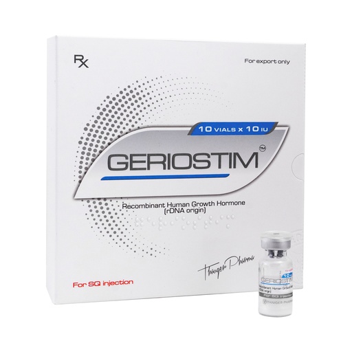 [0030035] 10 IU GERIOSTIM - RECOMBINAT Human Growth Hormone - 10 IU / VIAL X 10 - 3.33 MG VIAL - Thaiger Pharma