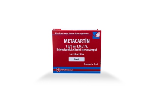 [0070012] METACARTIN - L CARNITINE - 1G / 5ML - 5 X 5 ML AMPULE - WORLD MEDICINE